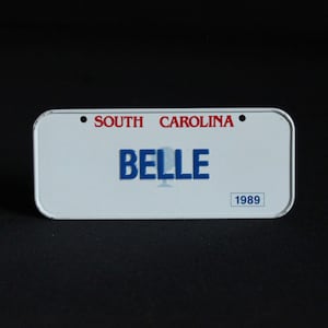 Vintage Mini Matrícula 1989 Carolina del Sur - Post Wheaties Cereal Premium - Matrícula de Bicicleta - Belle - Cereal Prize Toy