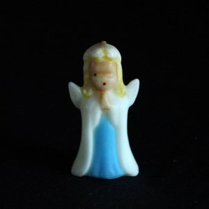 Gurley Angel Girl Candle - Novelty Holiday Candle Decoration - Christmas Decor - Winter - Figural Wax Candle - Vintage Christmas - Praying