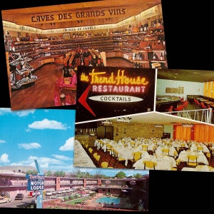 Cartões postais de viagens vintage - conjunto de 3