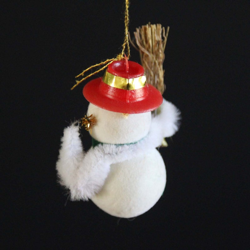 Vintage Flocked Frosty the Snowman Christmas Ornament Kitsch Etsy