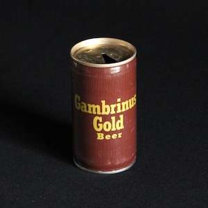 Vintage 1970S Gambrinus Gold Beer Can - Pittsburgh Brewing Company - Pull Tab Top - Pittsburgh, Pensilvania - Retro Bar Decor Collectible