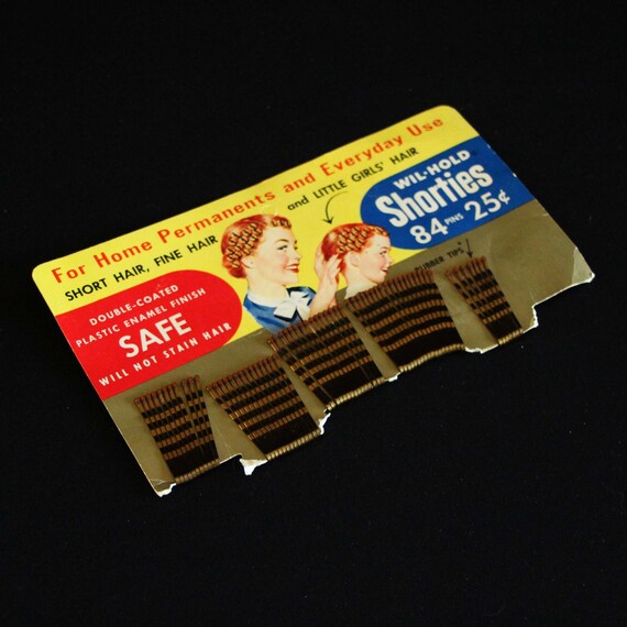 Vintage Wil-Hold Shorties Bobby Pins on Original … - image 5