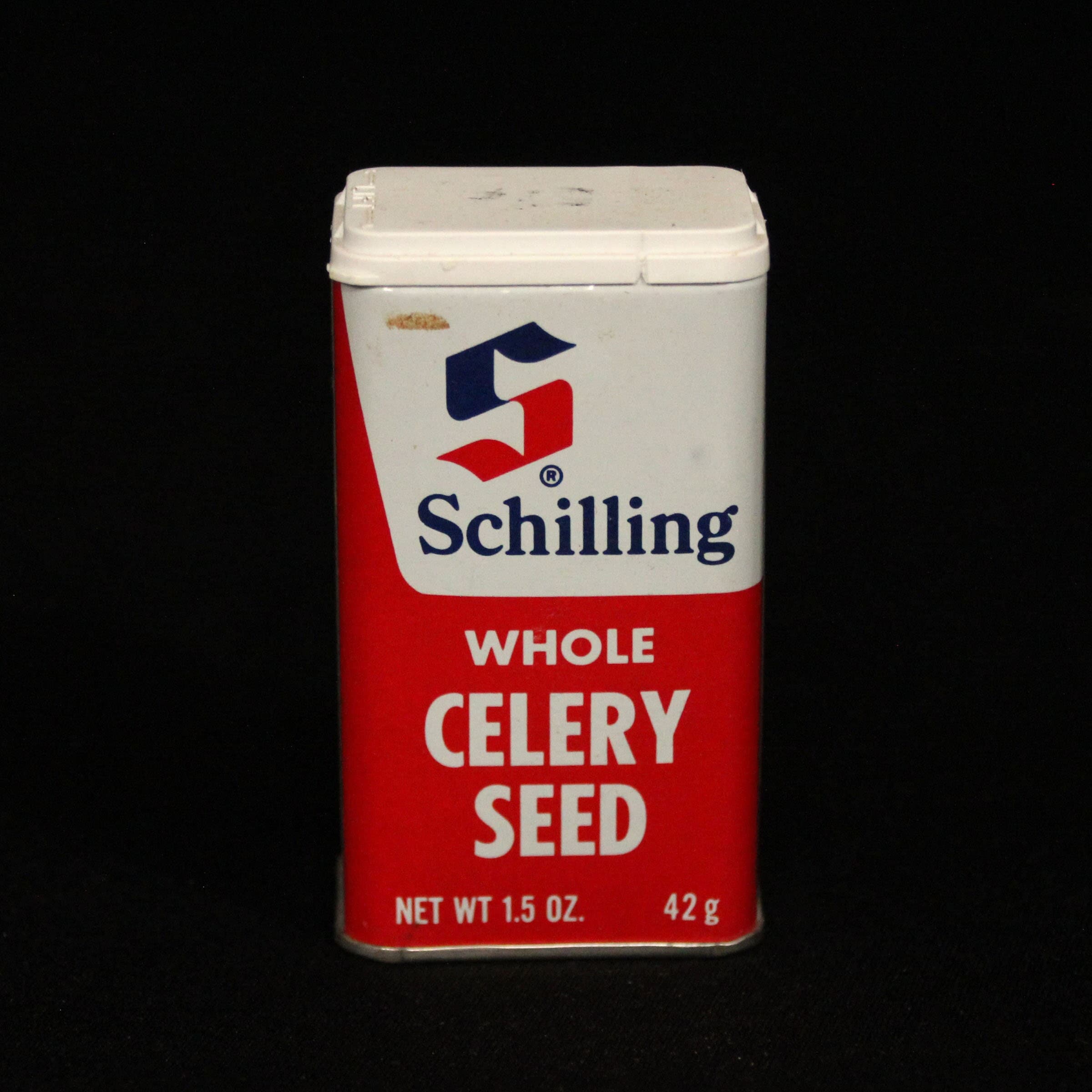 Vintage Schilling Spice Tin - Whole Celery Seed - Spice Container