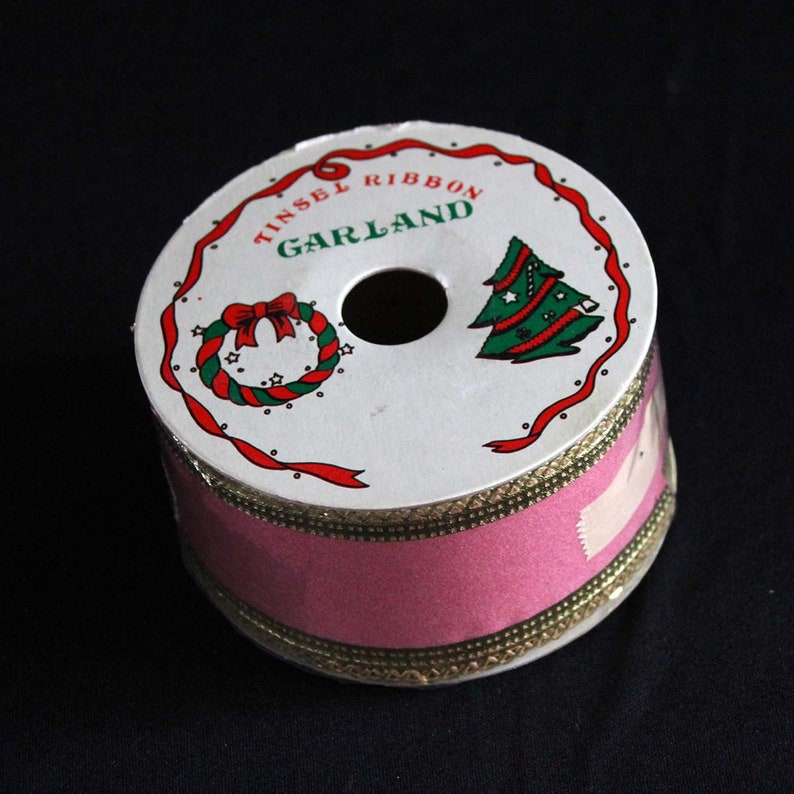 Vintage Tinsel Ribbon Garland on Original Spool Fantasia Etsy