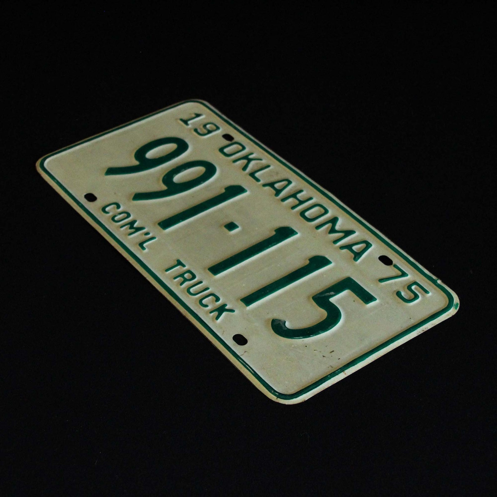 Oklahoma Commercial Truck License Plate 1975 Automobile Etsy