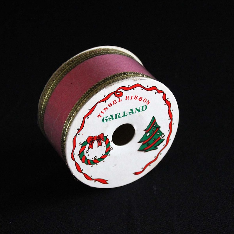 Vintage Tinsel Ribbon Garland on Original Spool Fantasia Etsy