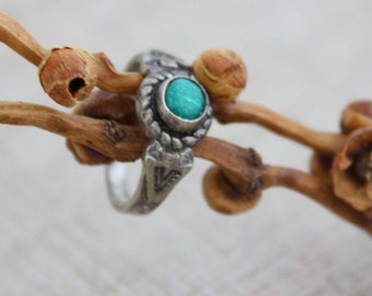 Sterling Silver Child's Ring with Green Stone