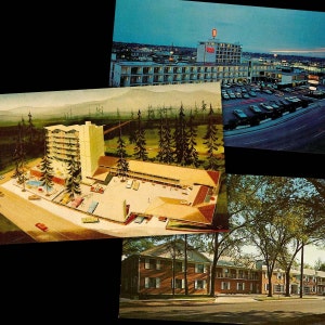 Vintage Reiskaarten van Motels - Set van 3