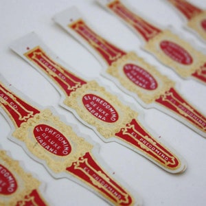 El Predomino Vintage Cigar Bands - Collection of 10 - Vintage Tobacciana - Unused Cigar Bands - Craft Supplies - Paper Ephemera