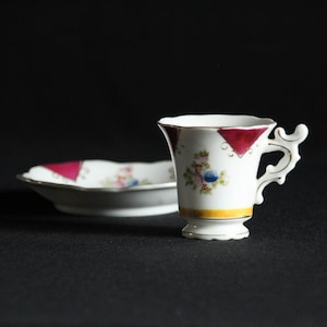 Decorative Floral Demitasse Cup and Saucer - Made in Japan - Gold Trim - Demitasse Cup - Coffee - Tea Service - Collectible