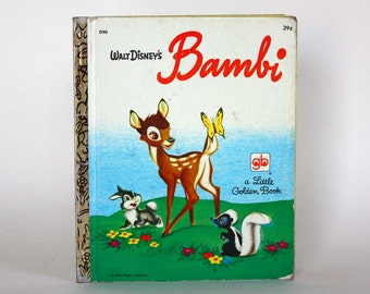 Walt Disney&#39;s Bambi - A Little Golden Book - Vintage Book c. 1973 - Western Publishing Golden Press - Young Reader - Illustrated Story Book