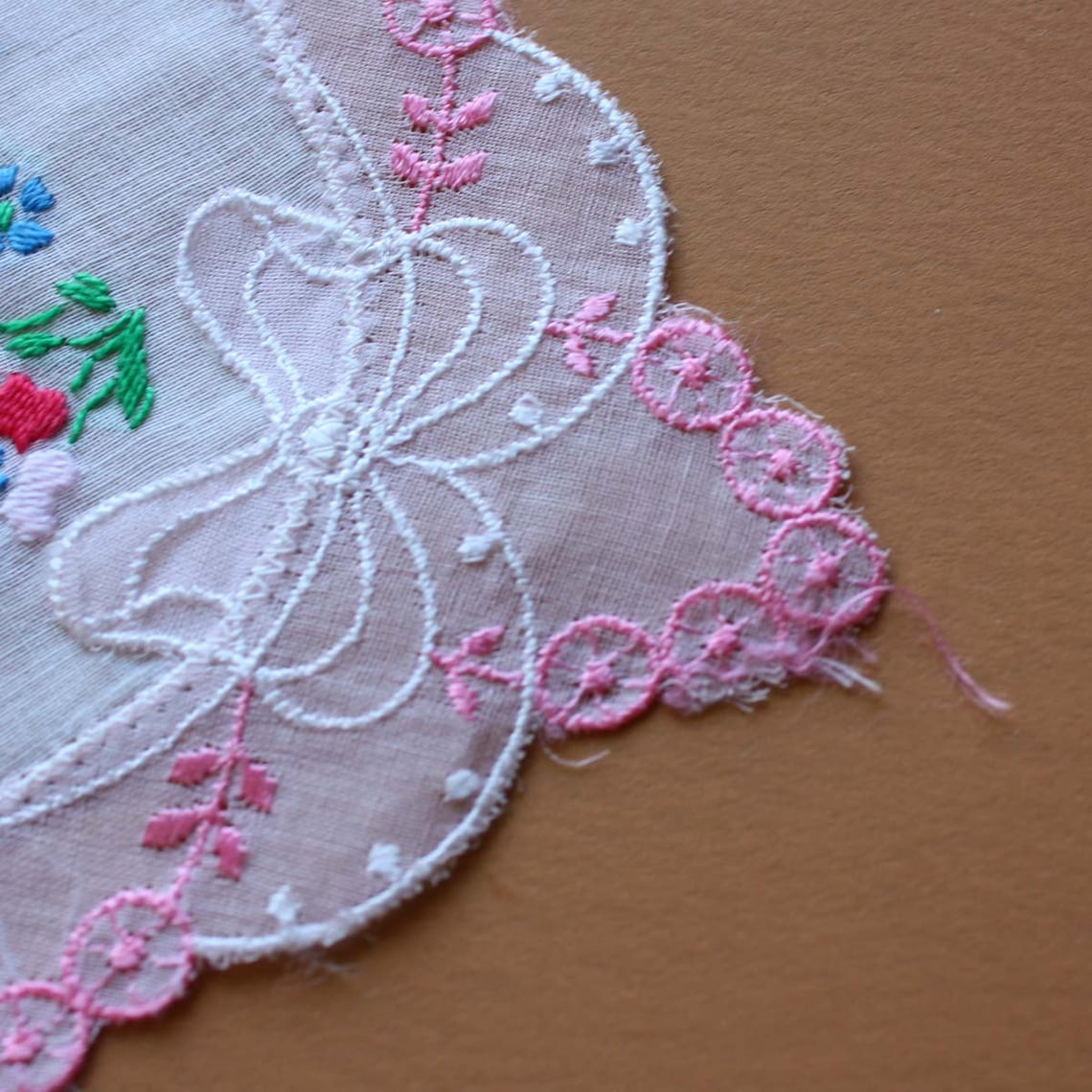 Vintage Flower Patterned Handkerchief