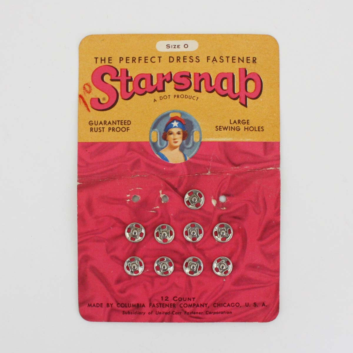 Details about   Vtg Collectible Card of SNAP Fasteners DeLong Silver  Size 1 