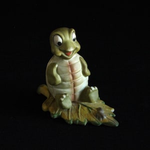 Vintage Homco Turtle on Leaf Figurine - Bisque Figurine - Collectible - Hand Painted - Nursery - Whimsical Animal - Turtle - Tortoise