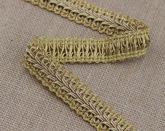 1 Yard of Vintage Gimp Trim in Gold 0.75 Inches Wide