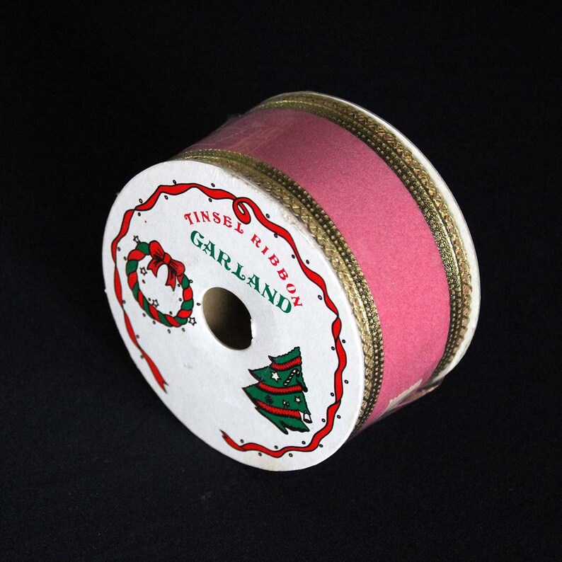 Vintage Tinsel Ribbon Garland on Original Spool Fantasia Etsy