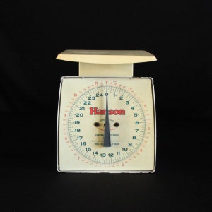 Vintage Hanson General Haushaltswaage in Creme - 25-Pfund-Waage - Retro Küche - Rustikales Wohndekor - Küchenwaage