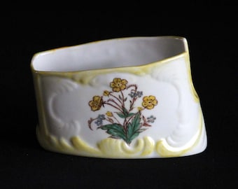 Vintage Gerold Porzellan Bavaria Porcelain Spooner - Made in Western Germany - Spoon Caddy 7680 - Yellow Flowers - Spoon Holder - Serving