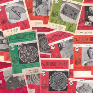 The Workbasket and Home Arts Magazine Issues - Vintage Magazines - 1940s/1950s - Crafting - Patterns and How To&#39;s - Crochet - Knit - Tatting