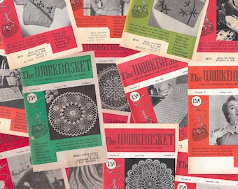 The Workbasket and Home Arts Magazine Issues - Vintage Magazines - 1940s/1950s - Crafting - Patterns and How To&#39;s - Crochet - Knit - Tatting