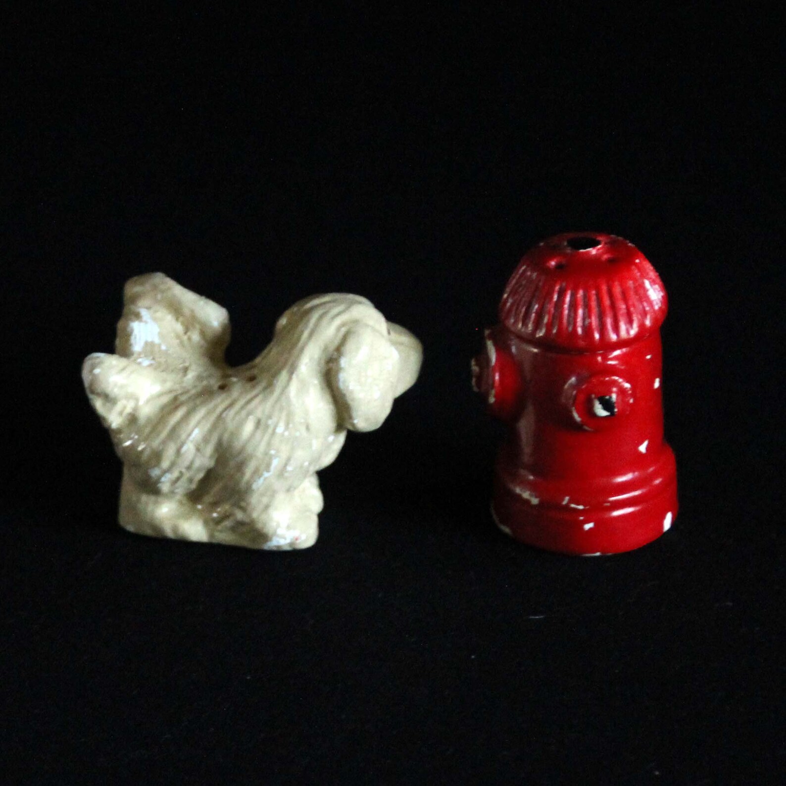 Vintage Dog and Fire Hydrant Salt and Pepper Shaker Set Etsy