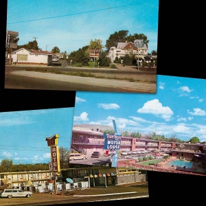 Cartes postales de voyage vintage de motels - Lot de 3