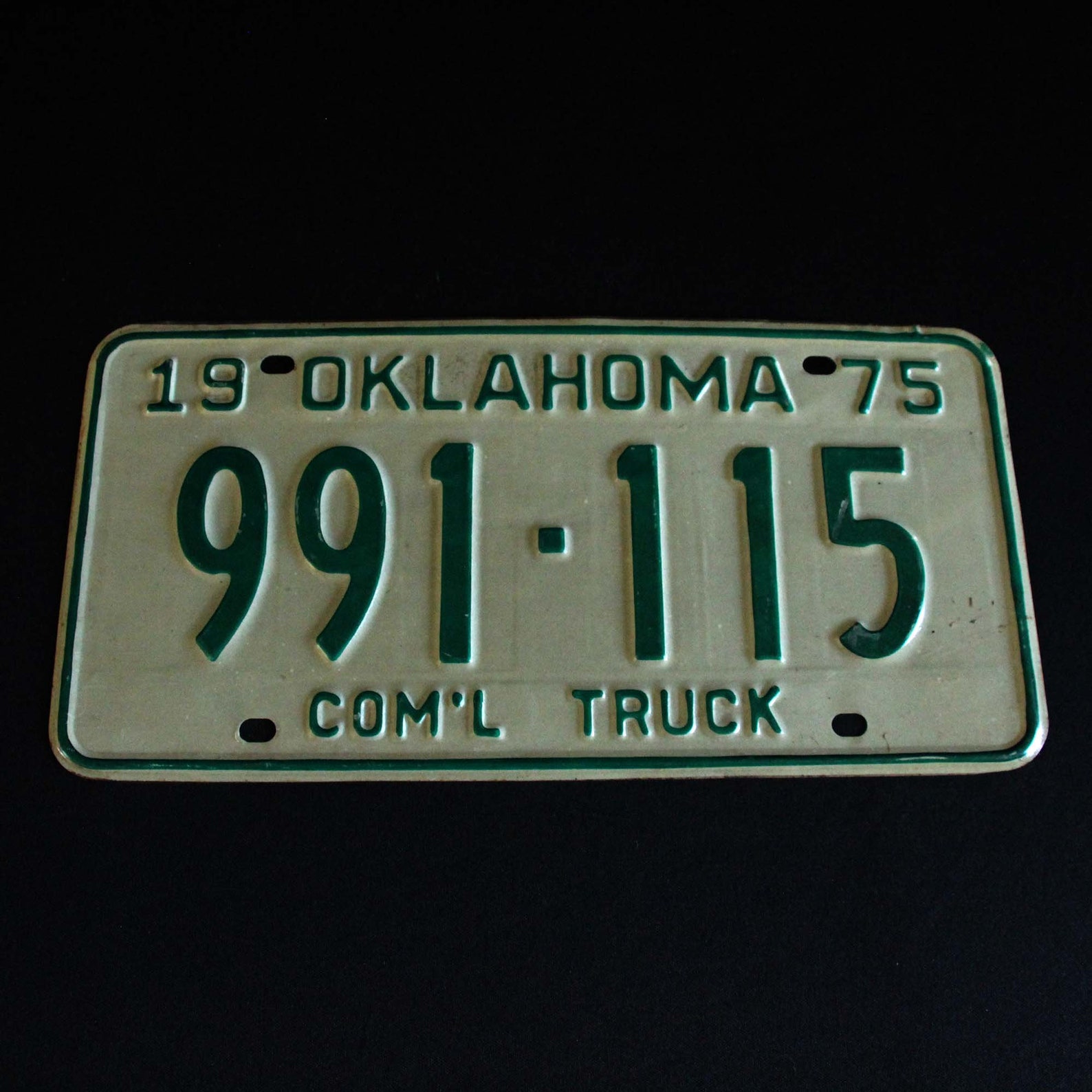 Oklahoma Commercial Truck License Plate 1975 Automobile Etsy