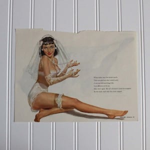 Vintage Esquire Magazine Pages - January 1953 - Ernest Chiriaka Pinup Girl Illustrations - May and June Pin-Ups - Esquire Girls - Risque