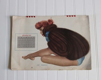 Vintage Al Moore Pin Up Kalender 1949 - Pinup Girl - Esquire Girls Kalender - Complete Retro Pin-Up Kalender - Cheesecake - Illustratie