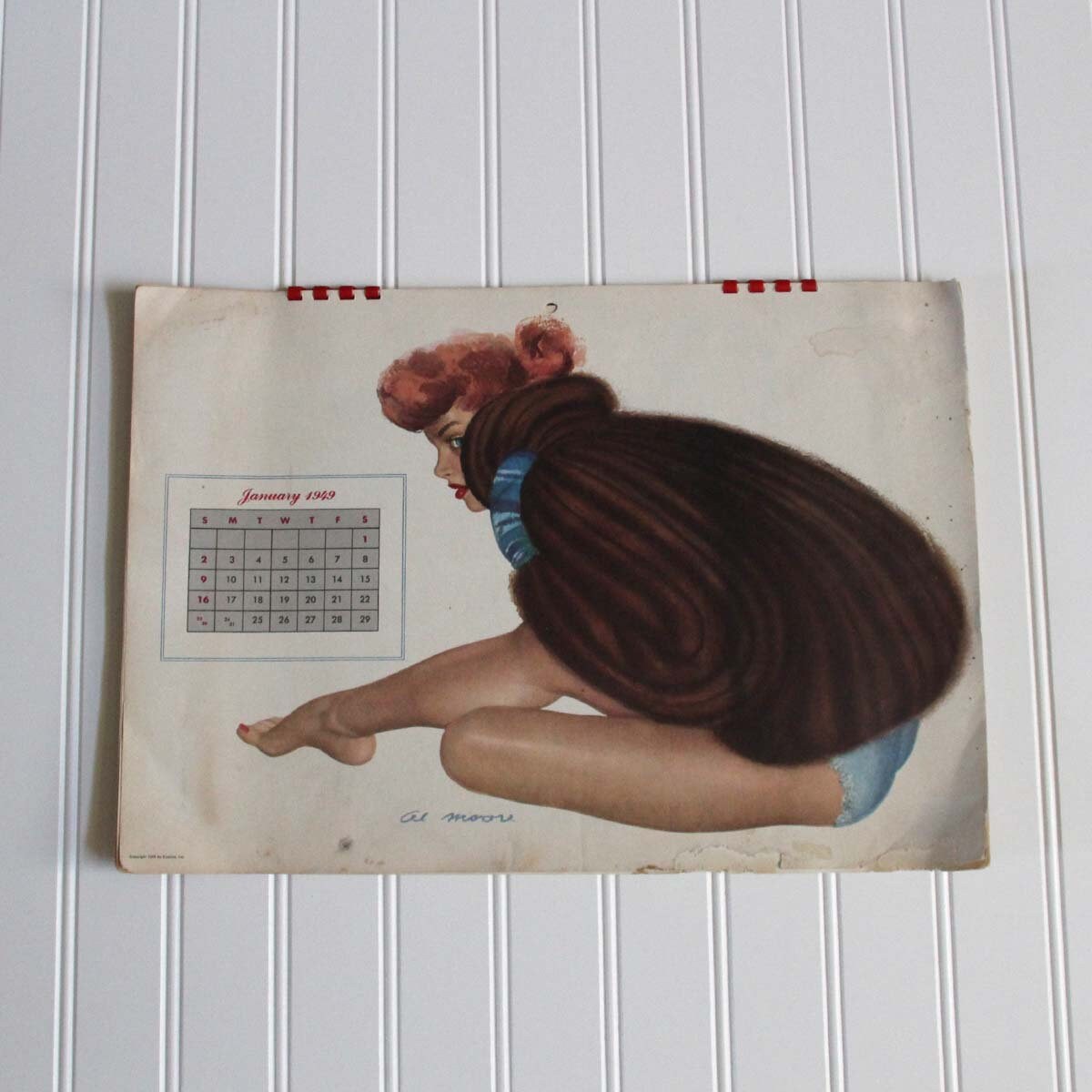 Image of Pin up habillé en pompon fille, du calendrier Esquire Girl