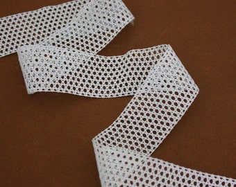1 Yard of Vintage Mesh Lace in Sky Blue 1.25 Inches Wide