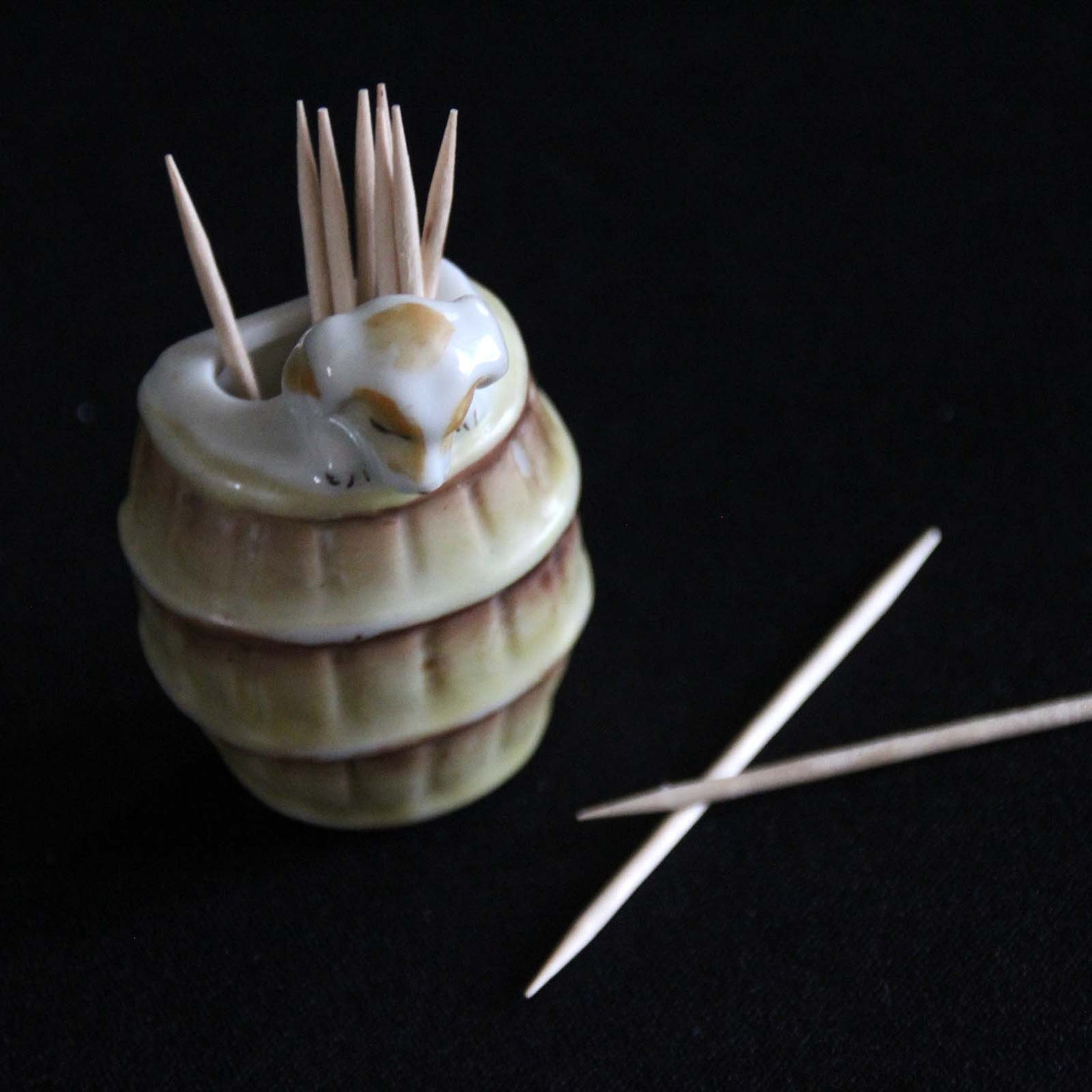 Vintage Toothpick Holder Puppy in Barrel Made in Occupied Etsy