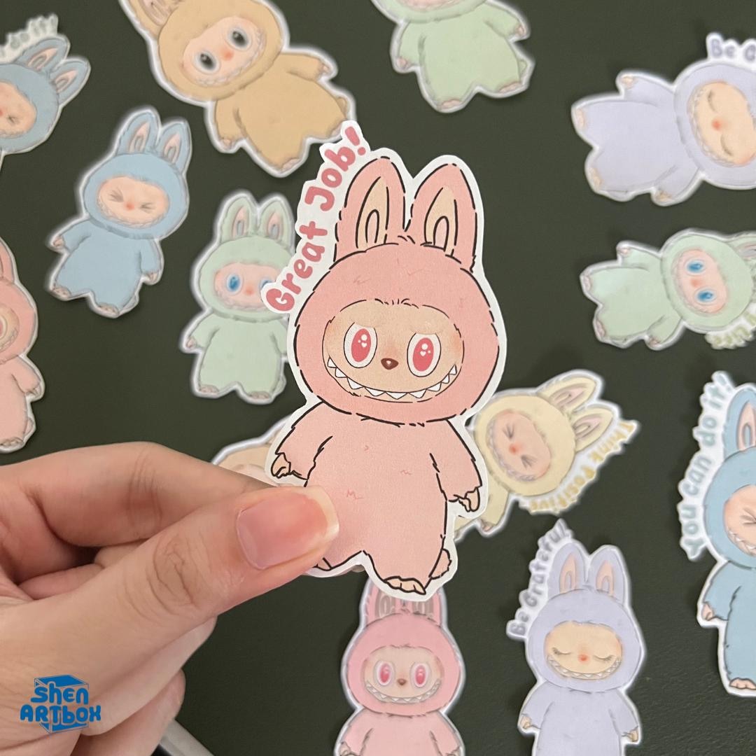 Labubu Monster Have A Seat Printable Sticker Sheet - Etsy Australia