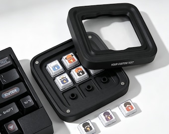 Custom Engravable Keycap Storage Box, Magnetic Keycap Display Case, Personalized Gift & Team Corporate Present
