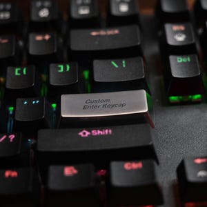 Deep Engraved Metal Enter Keycap - Zinc Alloy Artisan Keycap for Cherry MX Mechanical Keyboard