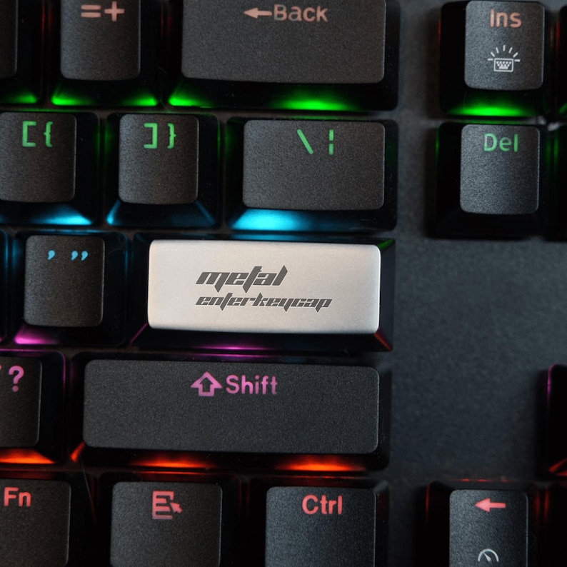 Deep Engraved Metal Enter Keycap - Zinc Alloy Artisan Keycap for Cherry MX Mechanical Keyboard
