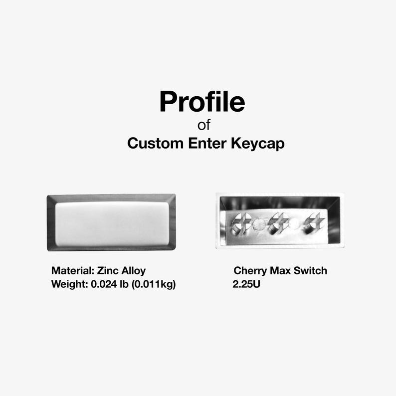 Deep Engraved Metal Enter Keycap - Zinc Alloy Artisan Keycap for Cherry MX Mechanical Keyboard