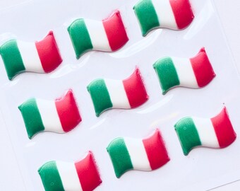 Italian Flag Royal Icing Transfers, Cookie, Cake and Cupcake Decorating Supplies