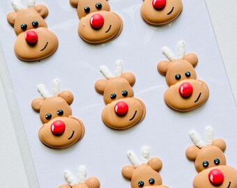 Royal Icing Reindeer Christmas Transfers, Cookie, Cake and Cupcake Decorating Supplies