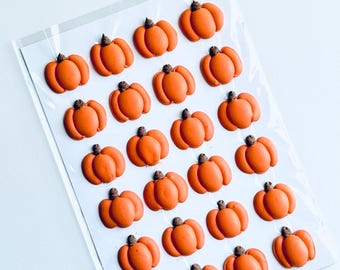 Royal Icing Pumpkins | Edible Toppers | Cake Charms | Halloween Transfers