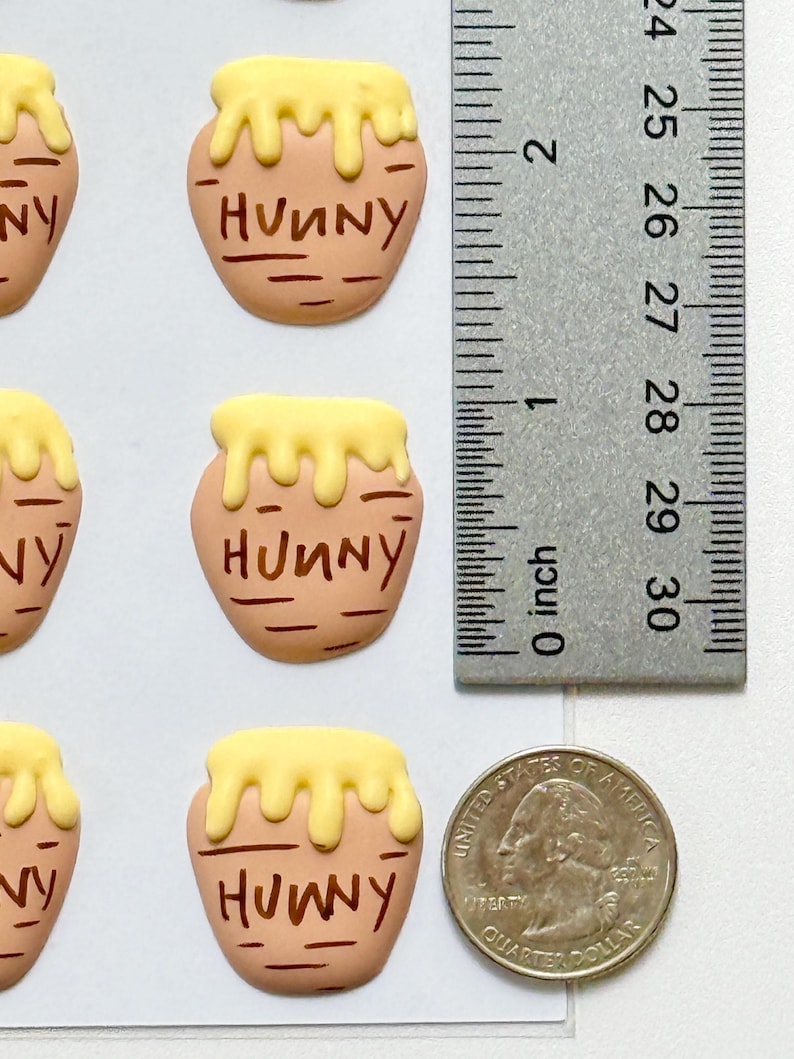 Royal Icing Hunny Pot Transfers, Winnie the Pooh Cookie Cupcake Decorating Supplies image 3
