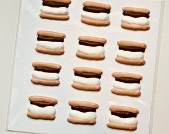 S'mores Royal Icing Transfers, Cake Decorations , Cupcake Toppers | Edible Transfers