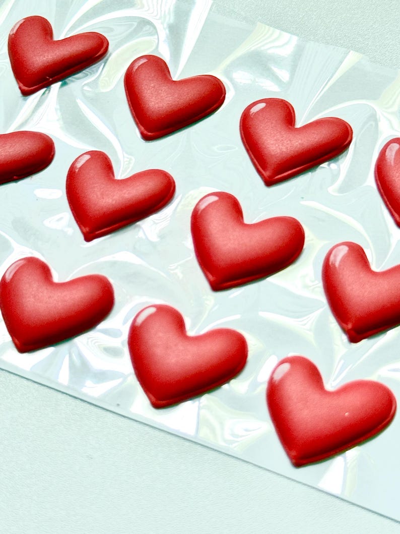 Royal Icing Heart Transfers, Edible Cookie Decorations (12 Pieces) - Etsy