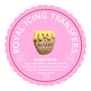 Royal Icing Hunny Pot Transfers, Winnie the Pooh Cookie Cupcake Decorating Supplies image 10