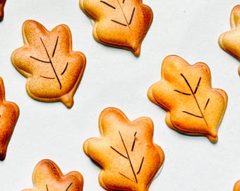 Royal Icing Leaf Transfers | Edible Cake Toppers | Thanksgiving Cookie and Cake Decorations