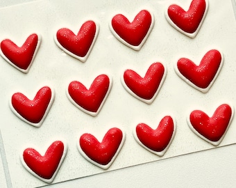 Royal Icing Heart Transfers, Cookie, Cake and Cupcake Decorating Supplies Edible hearts