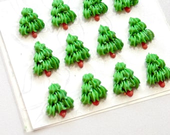 Royal Icing Christmas Tree Transfers, Cookie, Cake and Cupcake Decorating Supplies