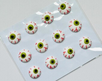Spooky Bloodshot Eye Halloween Royal Icing Transfers Cake Cookie Decorations