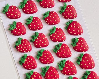 Royal Icing Strawberry Transfers, Cookie, Cake and Cupcake Decorating Supplies