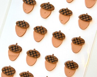 Hand-Piped Royal Icing Acorn Transfers, Cupcake Toppers, Cookie Decorations, Sprinkles